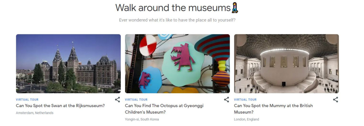 Снимка: Възможности за виртуално посещение на музеи в Google Arts and Culture